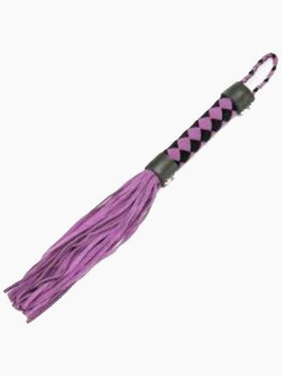Poison Rose Chequered 38cm Suede Flogger Black/Purple - Passionzone Adult Store